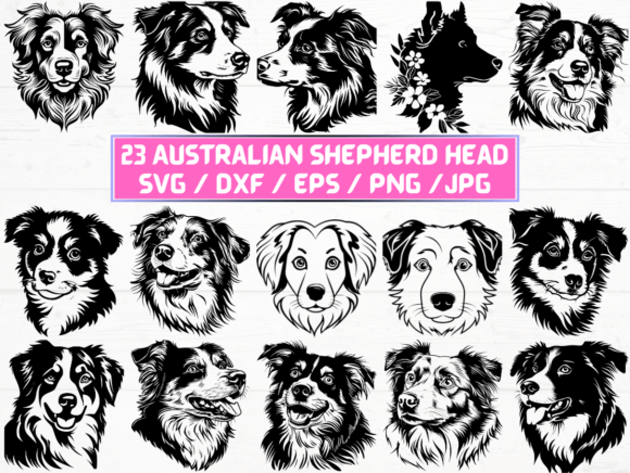 Australian Shepherd Dog Head SVG: A Versatile Digital Asset for Designers and Creators