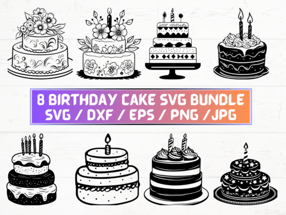 Birthday Cake Silhouette: A Versatile Design Asset