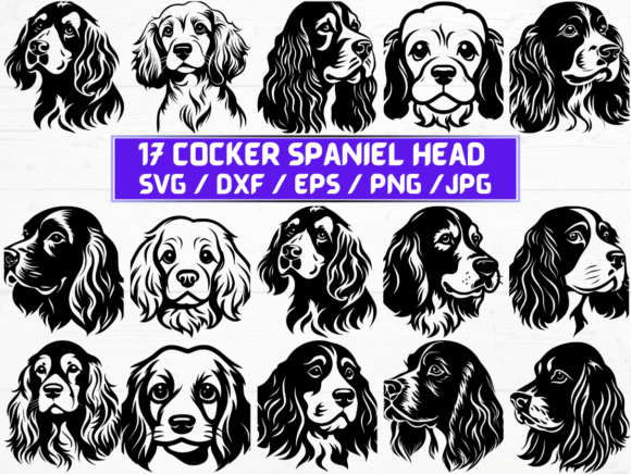 Cocker Spaniel Head Vector Files