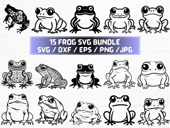 Frog SVG DXF EPS JPG PNG: Versatile Design Asset for Creative Projects